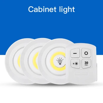 

New Dimmable LED Under Cabinet Light with Remote Control Battery Operated LED Closets Lights for Wardrobe Bathroom lighting