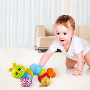 

Cute Colorful Small Caterpillar Push Rattle Educational Crawl Toy Activity Toy For Infant Crawl Training