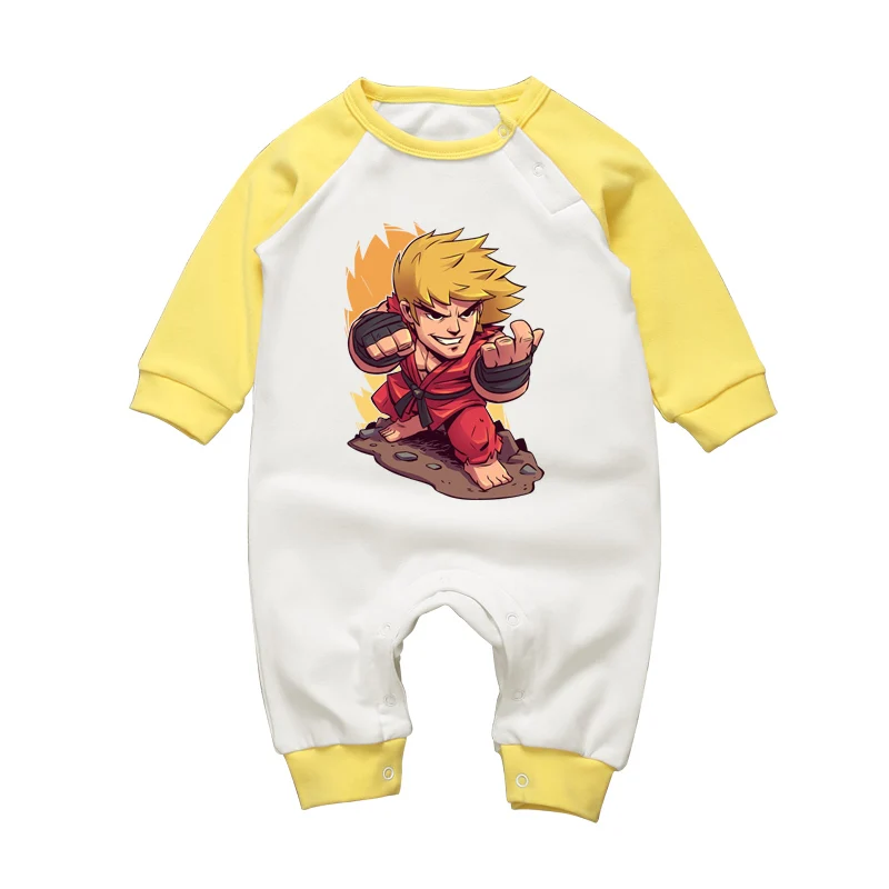 Newborn Babies Boys Brand Clothes Ken Printing Rompers O-neck Long Sleeve Infant Toddler One-pieces Jumpsuits