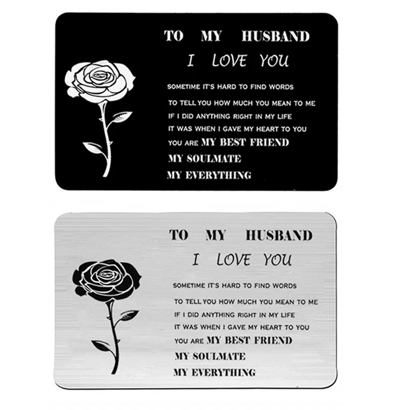 Кошелек с зажимом для карт Love Note, кошелек для карт, вставка для карт, выгравированный розовый алюминиевый Металл для моего мужчины, визитная карточка, подарок на день Святого Валентина