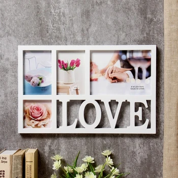 

Photo frame plastic for 4 photos 10x10, 10x15, 15x20 cm "Love" white 27.5x43 cm 4146827