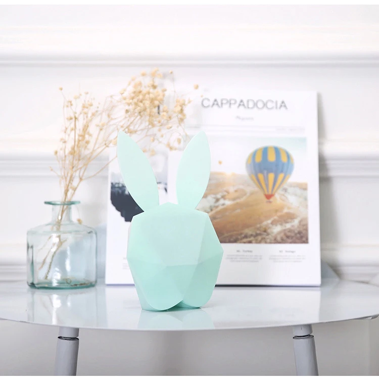 Bunny LED Sound Night Light Thermometer Rechargeable Table Wall Clocks Cute Rabbit Shape Digital Alarm Clock With Magnetic