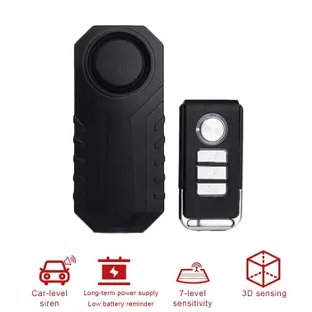 

113dB Loud Wireless Bicycle Anti-theft Alarm Waterproof Door/ Window Vibration Alarm Intelligent Remote Control Alarm Sensor
