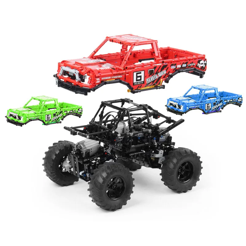 Technic автомобильные игрушки, совместимые с MOC-26278 монстрами, модель грузового автомобиля, внедорожник, внедорожный автомобиль, строительные блоки, кирпичи, детские рождественские подарки