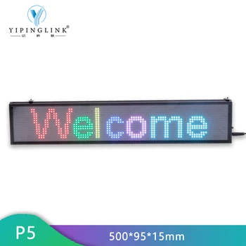 

19.6 inch multicolor shop advertising LED display sign WIFI programmable scroll LED information message sign with hanging chain