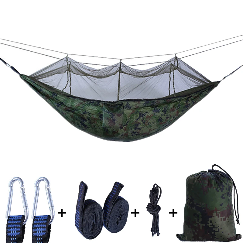 

1-2 Person Outdoor Mosquito Net Parachute Hammock Portable Double Swing