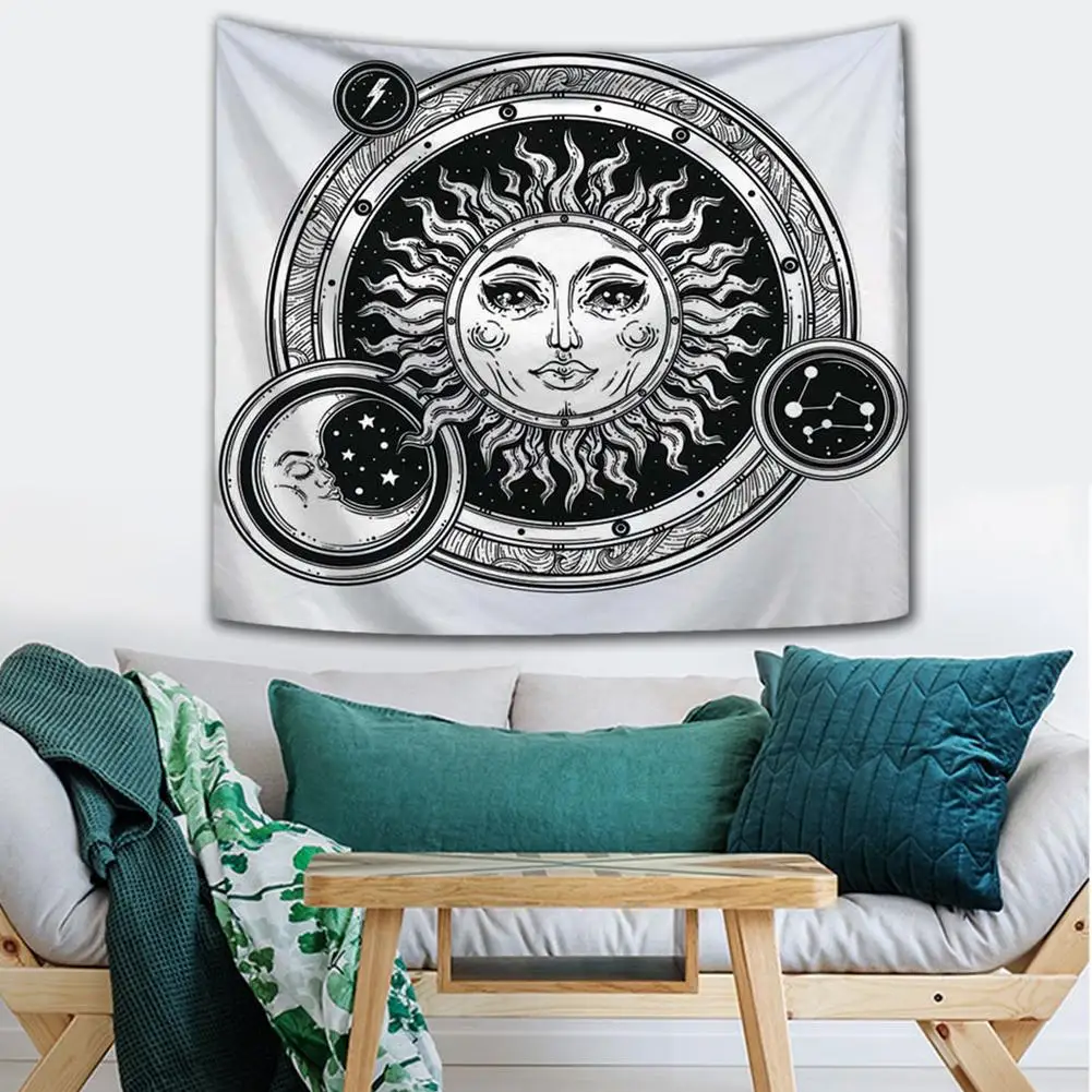 India Mandala Tapestry Wall Hanging Sun Moon Tarot Wall Tapestry Wall Carpet Psychedelic Tapiz Witchcraft Wall Cloth Tapestries