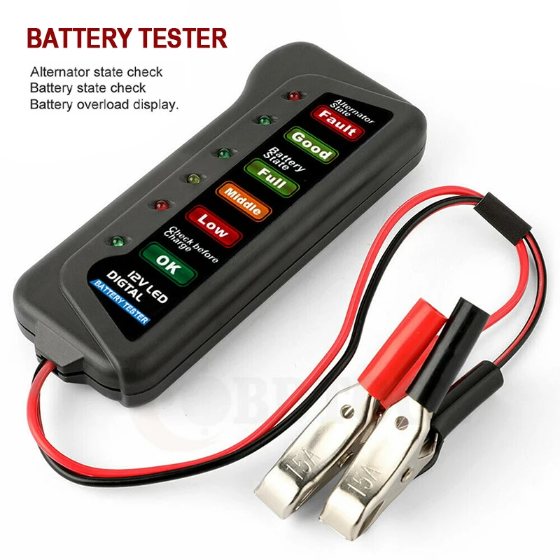 

12V Car Battery Load Tester LED Indicator Car Auto Batteries Tester Digital Alternator Testers For Cars Motorcycle