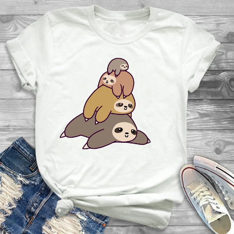 Модная женская одежда с коротким рукавом Camper Fire Sloth Женская графическая футболка