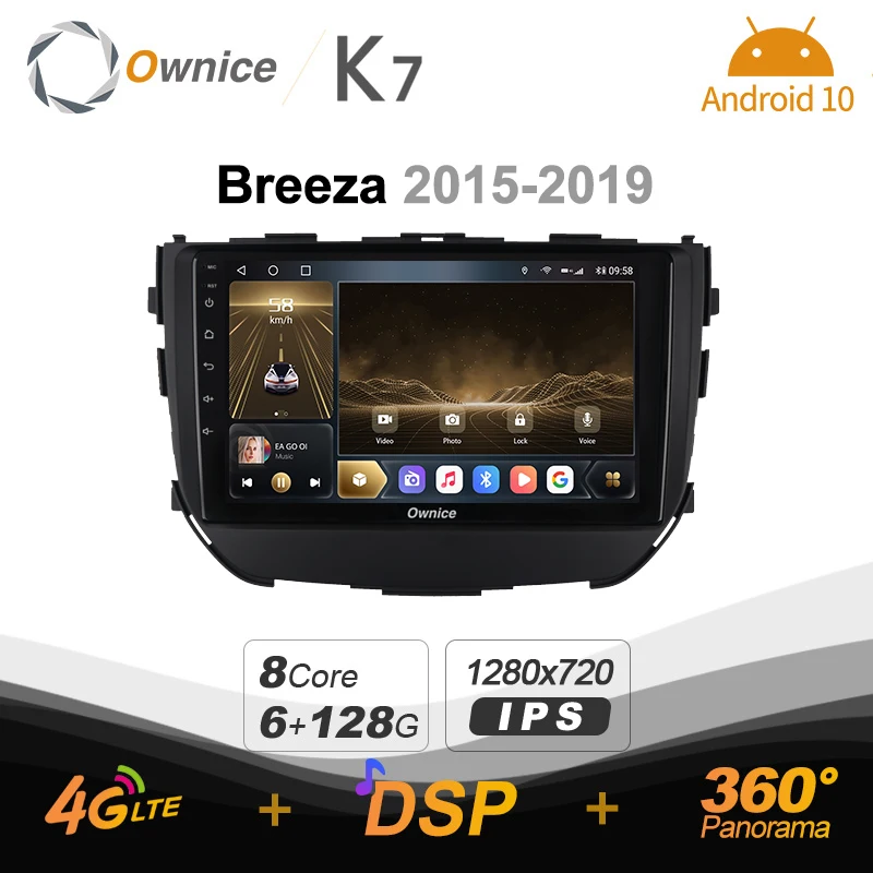 Автомагнитола Ownice K7 Мультимедиа система на Android 10 0 6 ГБ + 128 Гб для SUZUKI breeza 2015-2019