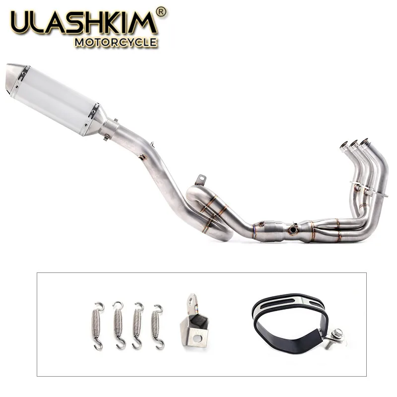 same photo Для Yamaha MT09 TRACER FZ09- Мотоцикл углеродного волокна цвета Глушитель побега полная система скольжения на средней трубе - Цвет: same photo