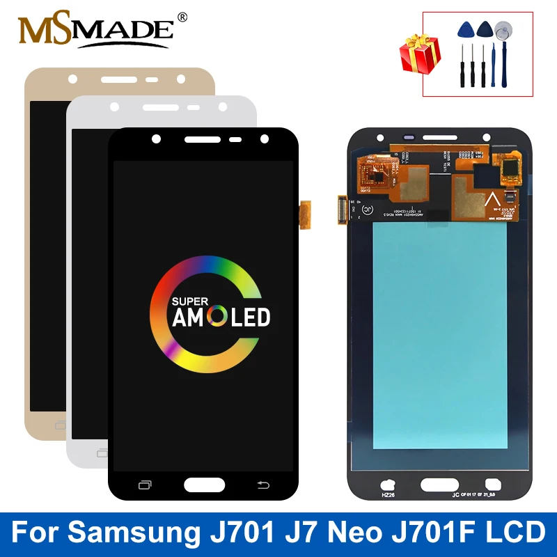 ЖК-дисплей Super AMOLED для SAMSUNG Galaxy J7 Neo сенсорный экран в сборе детали J701 J701F J701M J701MT |