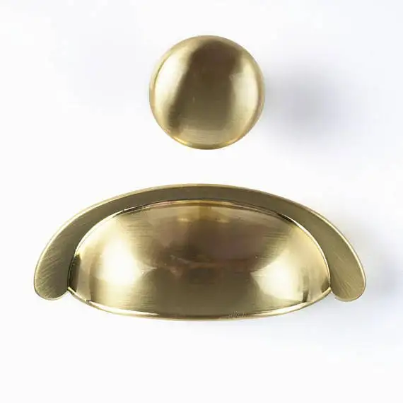 

3.0'' Dresser Pulls Drawer Knobs Pull Handles Cup Bin Shell Pull Brushed Brass Gold Kitchen Cabinet Handle Knob Hardware 76mm