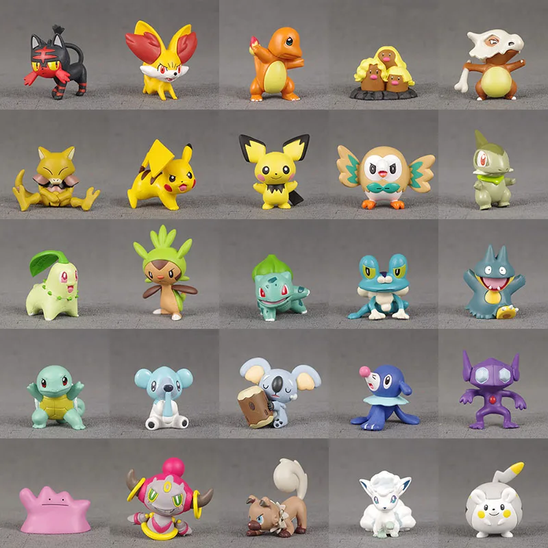 Takara Tomy Pokemon 4 см Charmander Popplio Litten Pikachu Rowlet Treecko Eevee Fennekin Greninja аниме фигурка куклы игрушка