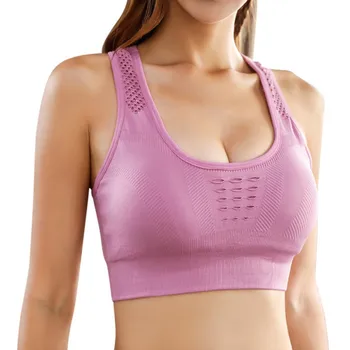 

Fitness Wire Free Push-up Women Hollow Out Back Beauty Shockproof SportFitness Comfort Bra