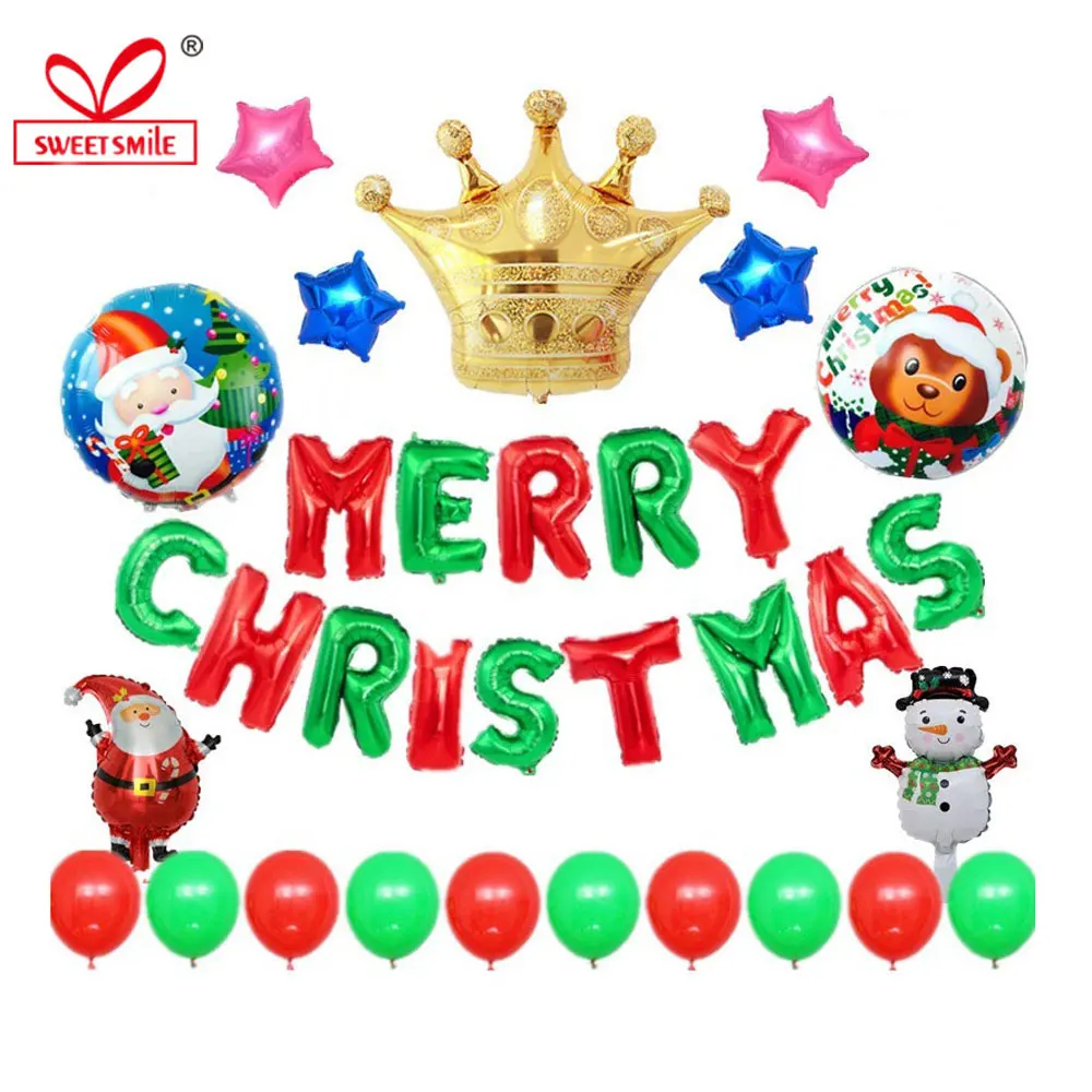 Фольгированные шары в виде снеговика с надписью &quotMerry Christmas&quot | Дом и сад
