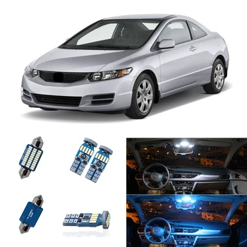 

8Pcs Canbus LED 12V Auto Car Interior Lighting Kit For Honda Civic 2006-2011 Map Dome Trunk License Plate Lights White Ice Blue