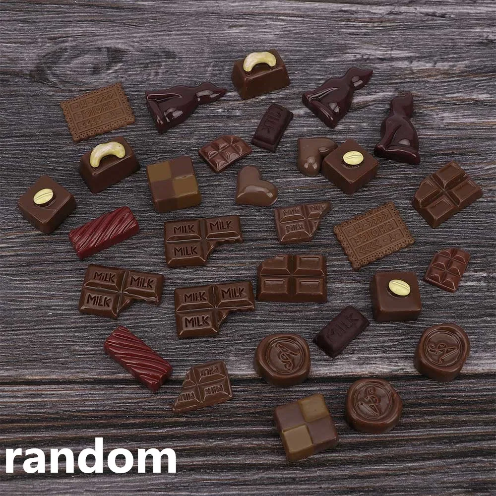 random 30 шт. DIY ремесло случайный смешанный шоколадный узор прорезиненный плоский Кнопки Скрапбукинг - Цвет: random