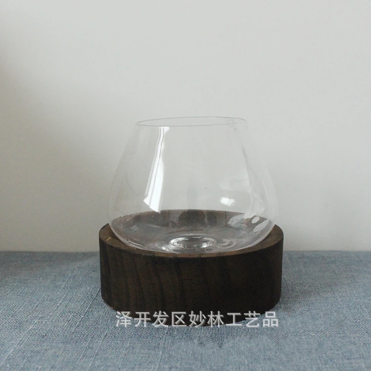 Стеклянный подсвечник с твердой деревянной основой, стеклянный графин для вина, корейское украшение для дома