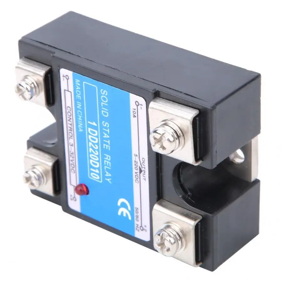 Релейный модуль твердотельное реле DC-DC SSR вход 3-32VDC нагрузка 5-220VDC реле управления 10A/25A/40A/60A/75A/80A/100A/120A