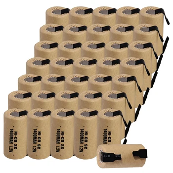 

36 pcs SC battery 1.2V batteries for power tools 1400mah nicd 4.25cm*2.2cm color random