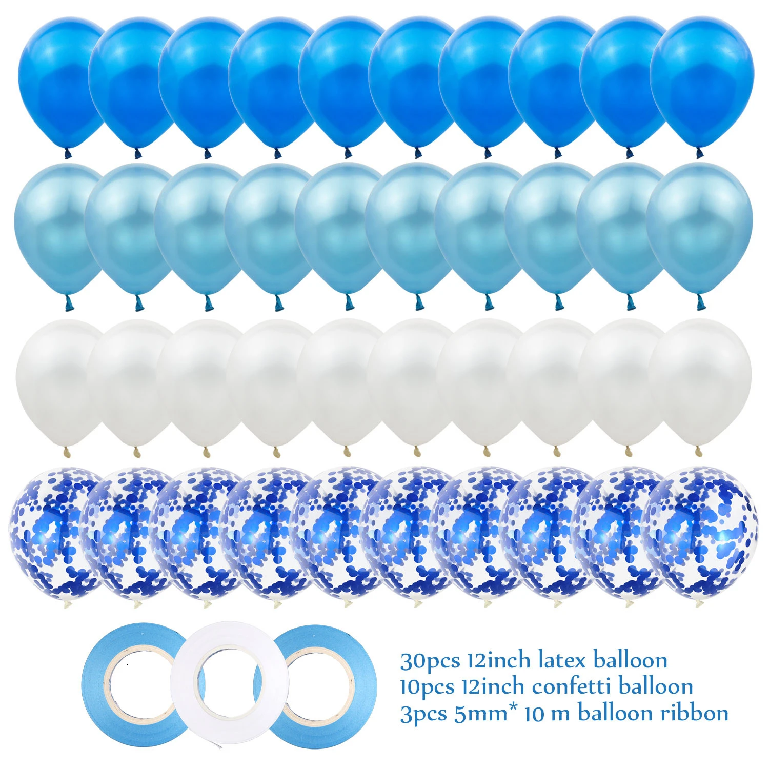 43pcs/lot 12inch Blue Pink Latex Balloons Transparent Confetti Globos Baby Boys Girls Gender Reveal Birthday Party Decorations