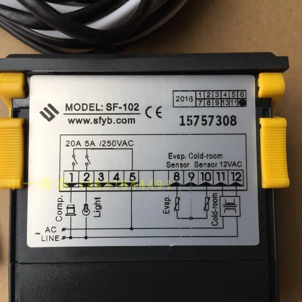 Sf-102 Elektronikus Hőmérséklet-Vezérlő Termosztátvilágítás Leolvasztás Zer Hűtőszekrény-Hőmérséklet-Szabályozó - Image 2