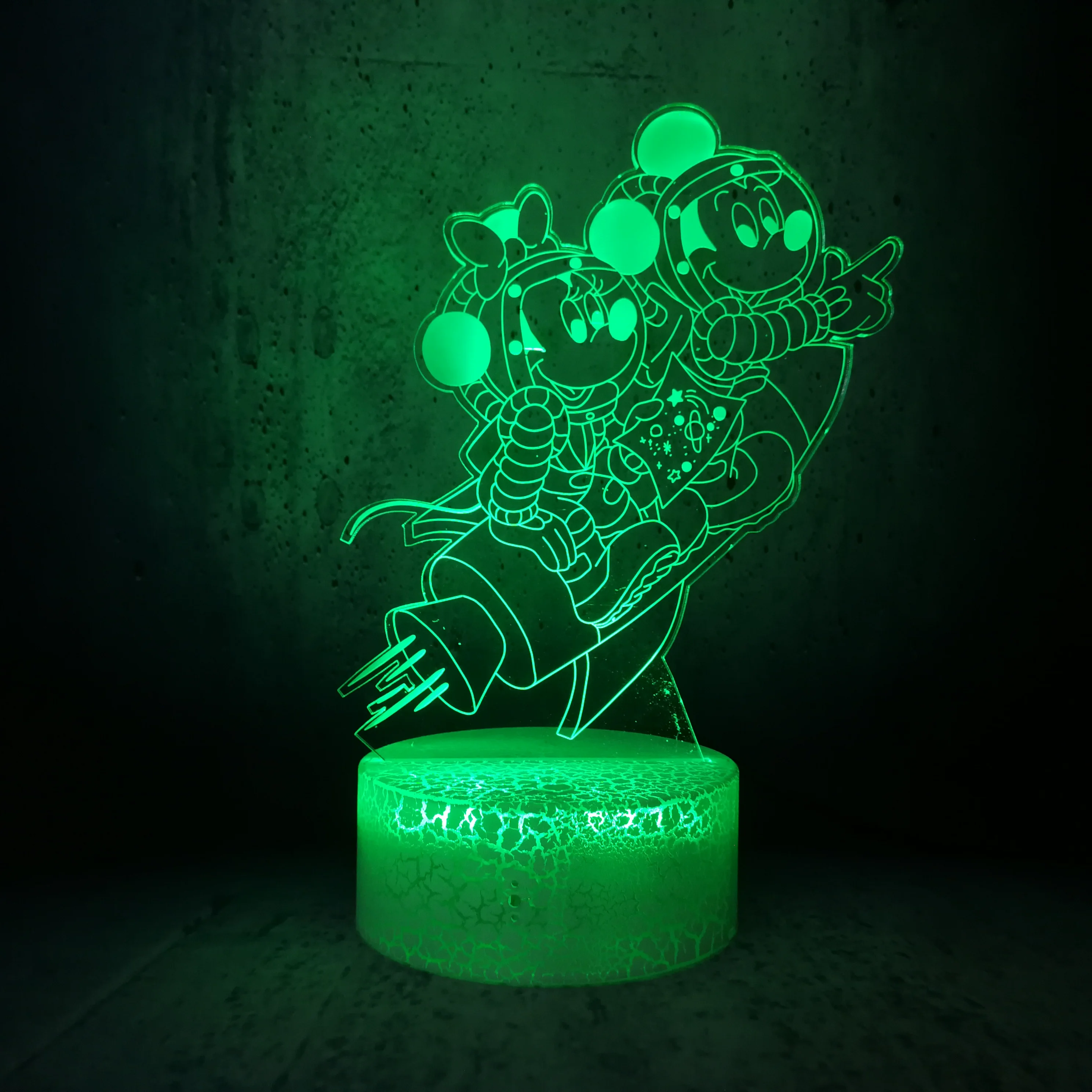 3D Светодиодная лампа с изображением Микки и Минни Маус авиация сидение рок USB