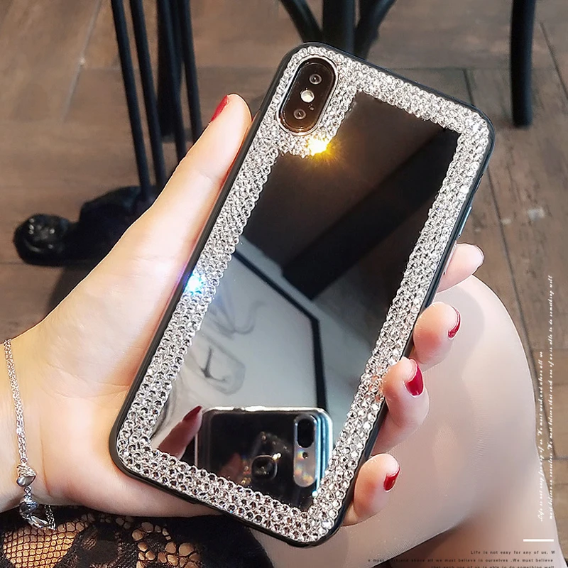 Mirror Rhinestone Case Diamond Bling Cover coque for Samsung J4 J6 Prime J8 A8 A5 A6 Plus A7 A750 J5 J7 J510 J710 Case