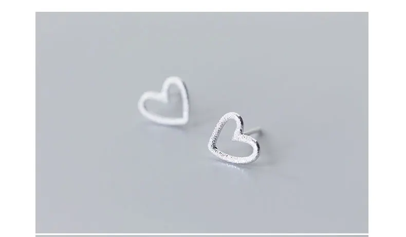 La Monada Heart Stud Earrings For Women Silver 925 Heart Frosted Fine Women Earrings Jewelry Stud Earrings 925 Sterling Silver