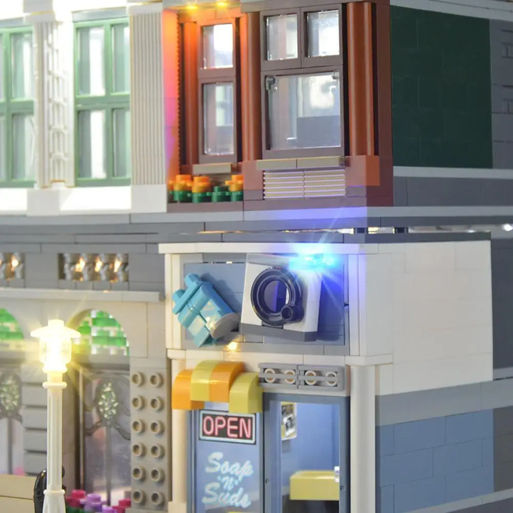 Street View For 10251 Brick Bank Building Blocks LED Lighting Accessories DIY Light Assembled Building Blocks(Only Light