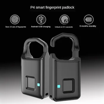

Hot Fingerprint Lock Smart Lock Home Luggage Dormitory Locker Warehouse Door Waterproof Super Long Standby Electronic Padlock