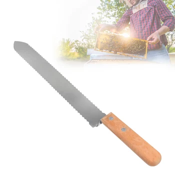 

Beekeeping Tool Honey Cutter Serrated Blade Uncapping Scraping Honey Wooden handle stainless steel Honey Knife extractor