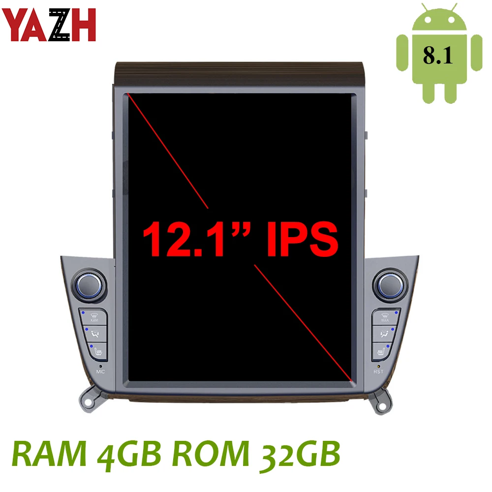 Автомобильный радиоприемник YAZH 12 1 дюйма IPS для Hyundai IX35 2018 2019 с Android 8 Octa Core 4 Гб RAM