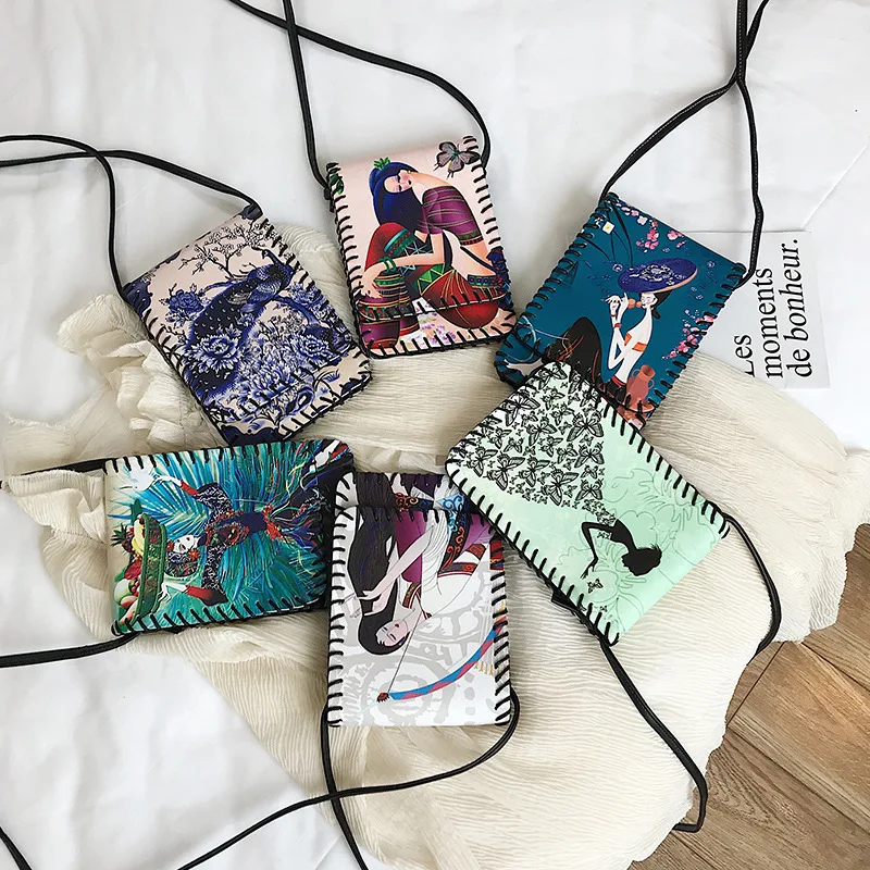 

New Arrival Bag WOMEN'S Bag New Style 2020 Mini Cartoon Graffiti Crossbody Bag Casual bai da xiao Square Bag Fashion