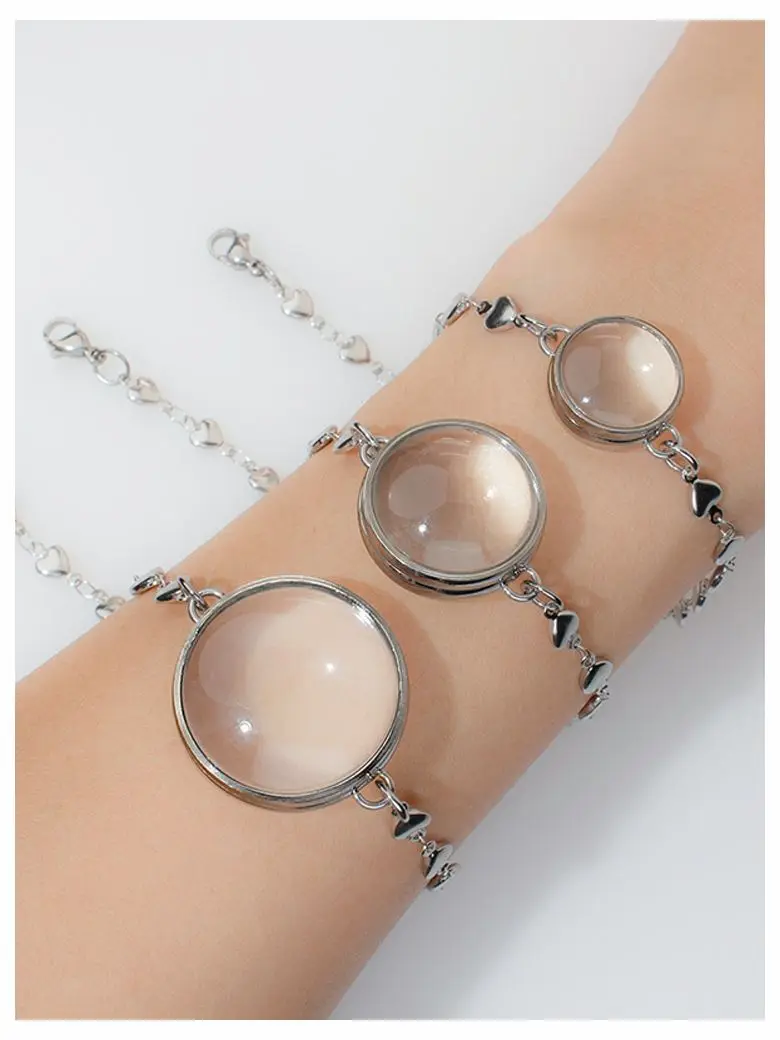 17/23/28/30mm Stainless Steel Double Curved TwistScrew Glass Locket Living Floating Memory Charms Adjustable Chain Bracelet Gift