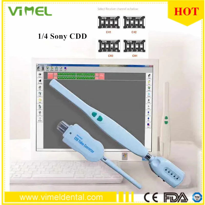 

FSVIMEL HD Wireless Dental Intraoral Camera 6 LED USB Output 1/4 Sony CCD