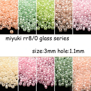 

Japan 8/0 Round Beads Miyuki Imported 3mm Seed Beads 14-Color Glass Color Series 5G Pack