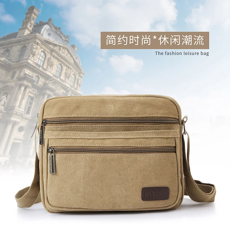 

2019 New Style Nylon Shoulder Bag Men's Doubles Zipper Large-Volume Simple Shoulder Bag