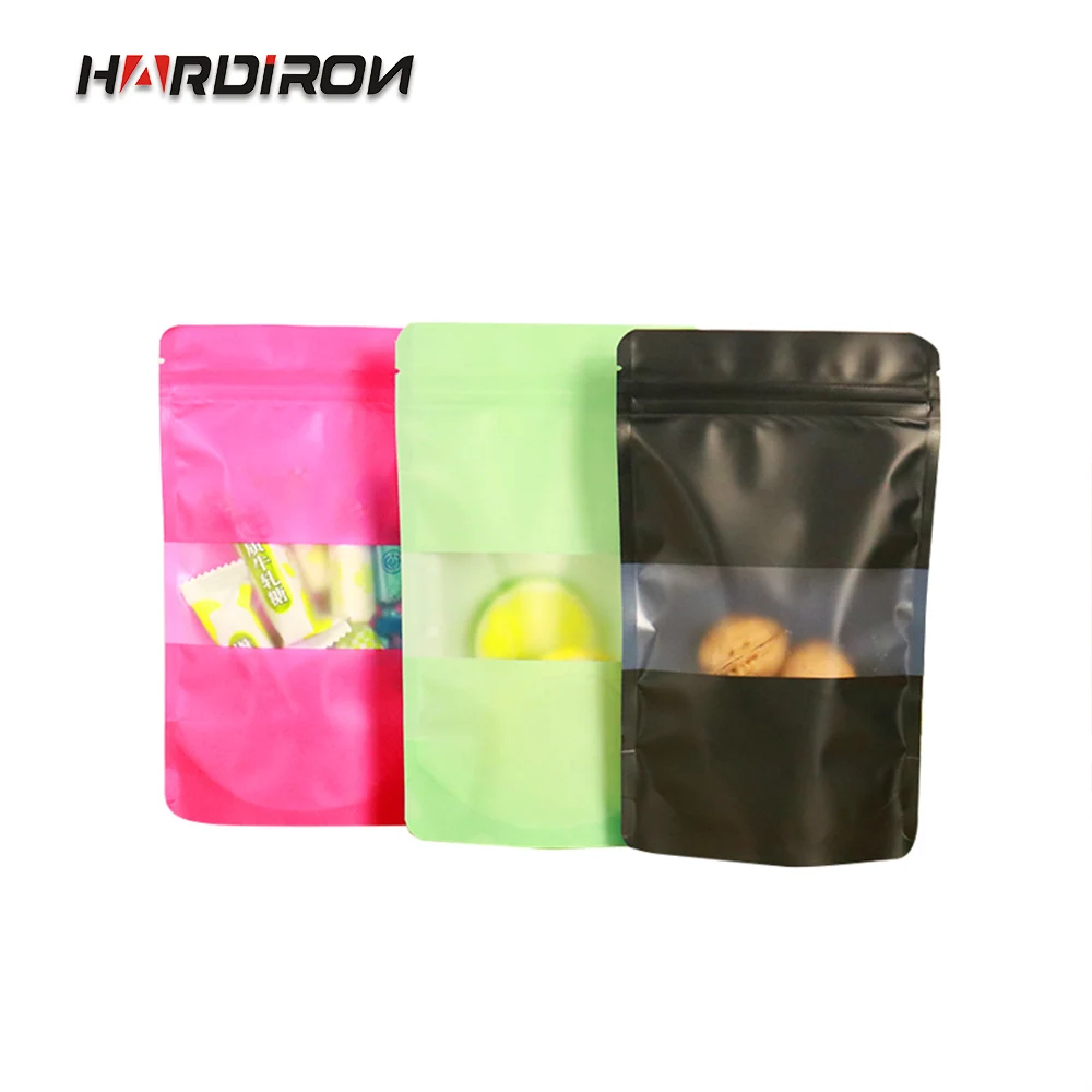 

Color Transparent Frosted Window Stand-up Zipper Pouch Baked Food Packaging Repeatable Closure Sealed Bag