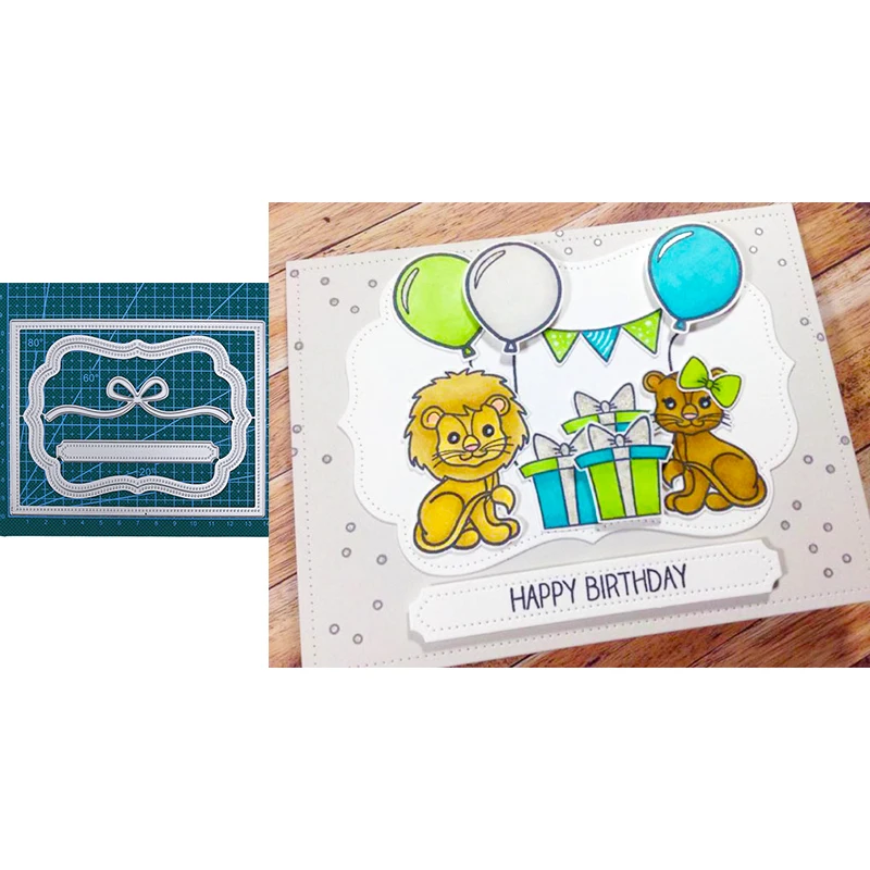 

Hot Sales Rectangle Irregular Celebrate Lace Frame Nice Bow Metal Cutting Dies For DIY Scrapbooking Album Card New Crafts