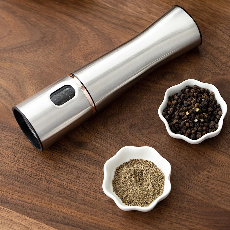 Wheat Straw Electric Salt Pepper Grinder Set Automatic Spice Herb Mill  Adjustable Coarseness Ceramic Core Kitchen Tool - AliExpress