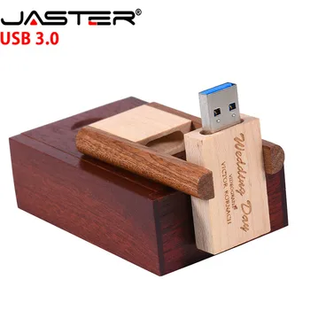 

JASTER (free custom logo) USB 3.0 wooden cube flip + BOX USB flash drive 4GB 8GB 16GB 32GB 64GB 128GB pendrive memory stick