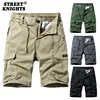 New Summer Solid Color Fashion Cotton Casual Breeches Cargo Men Shorts Men Breathable Quick Dry Multi Pocket Hip Hop Shorts