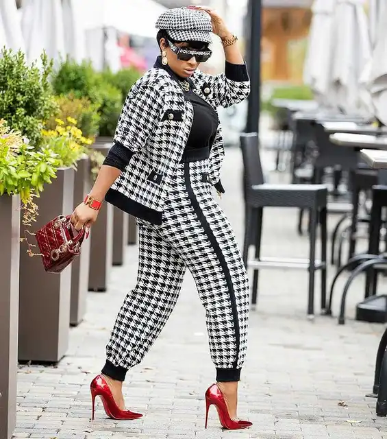 Cm.yaya Houndstooth Patchwork Two 2 