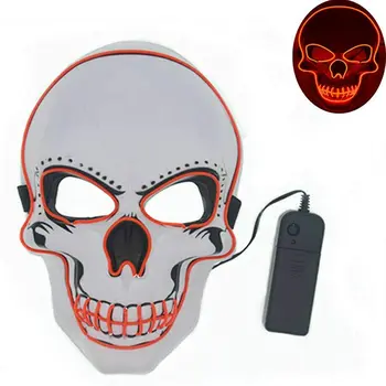 

Light Up Mask Halloween Mask LED Light Up Scary Skull Mask Costume Cosplay EL Wire Halloween Party Festival Dancing Rave Masquer
