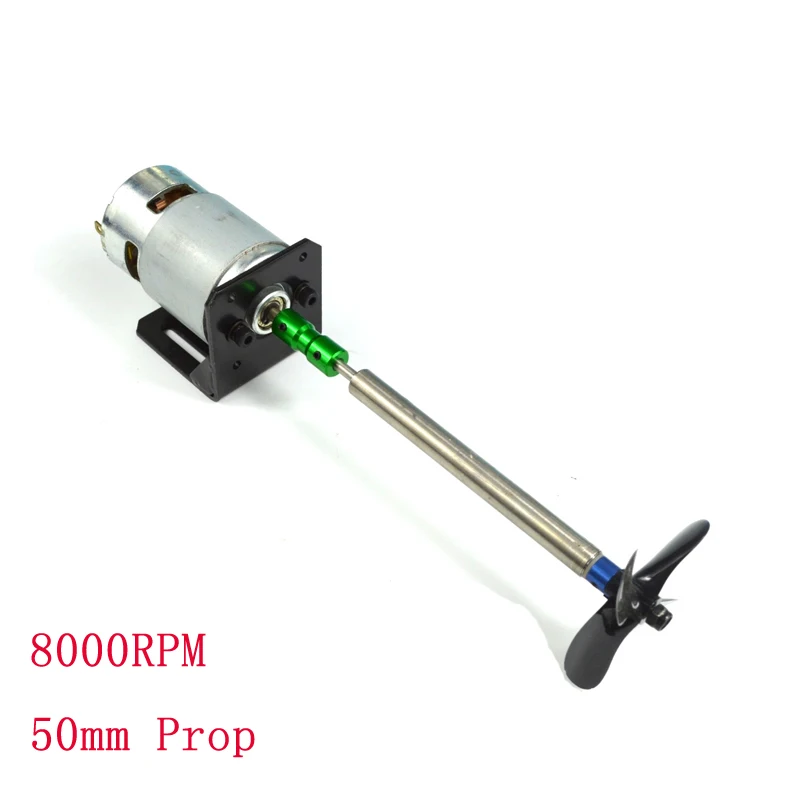 

1Set 4mm Shaft 8000RPM 775 Brush Drive Motor Assembly Power Kit with 50mm CW CCW Propeller Spare Parts for RC Boat Ship