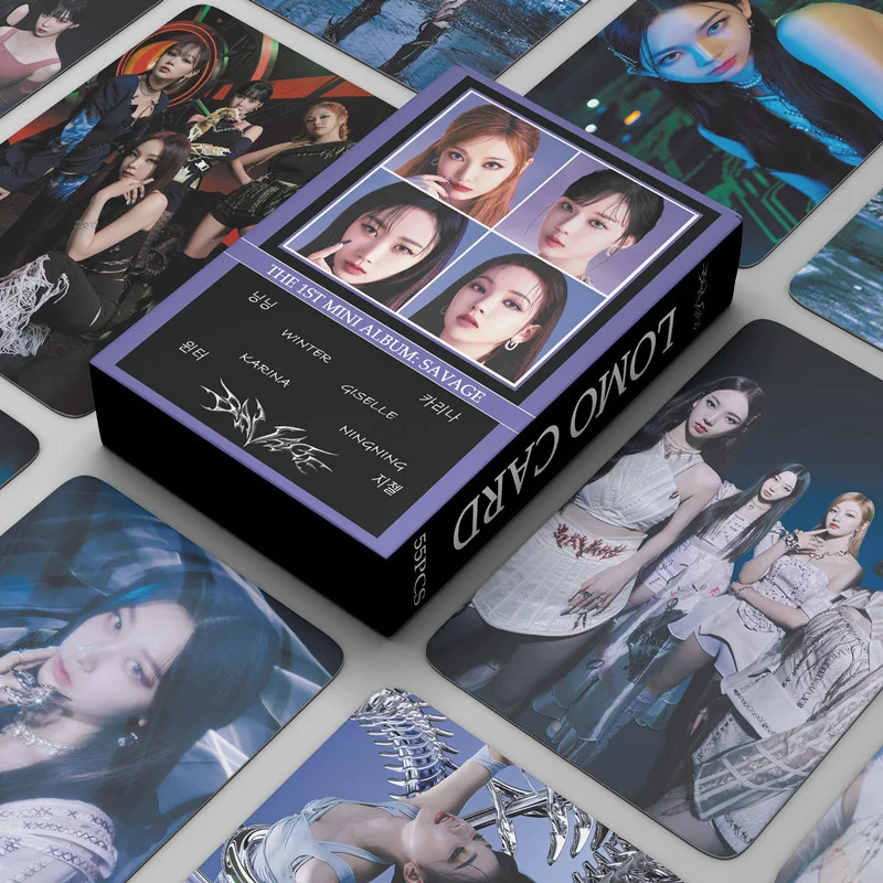 55 шт./компл. Kpop Aespa Lomo Cards новый альбом SAVAGE WINTER NINGNING Photocard Photo Album card Idol fan gifts |