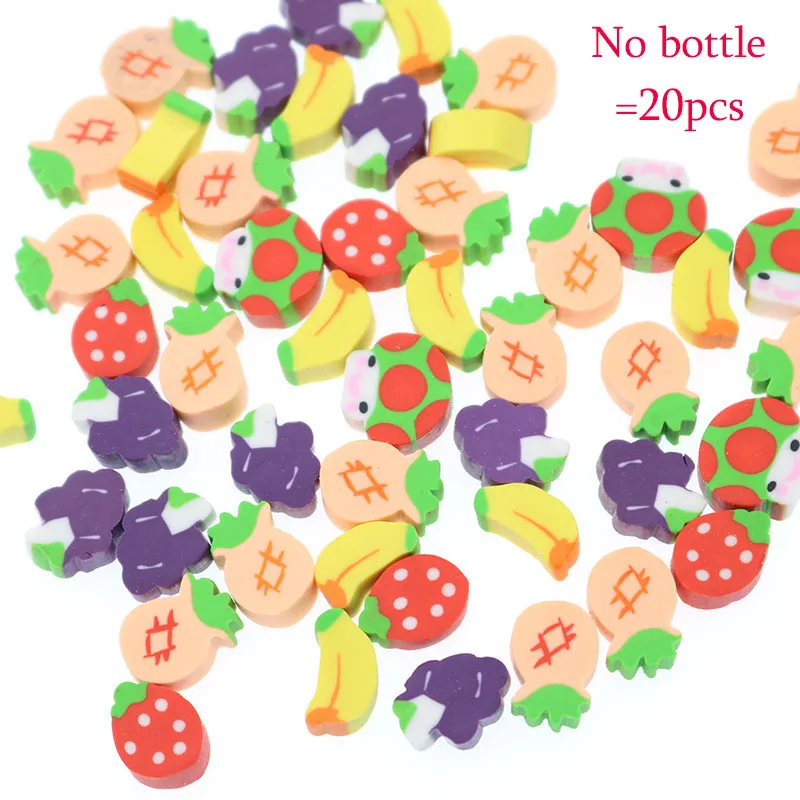 No bottle 20pc 1 бутылка(20-22 капсулы) креативная Милая бутылка цифровой формы ластик Мини Kawaii карандаш ластик детский студенческий канцелярский призовой - Цвет: No bottle 20pc