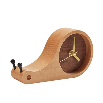 

Solid Wooden Snails Alarm Clock Children Kids Bedroom Wood Crafts Table Decor Gift